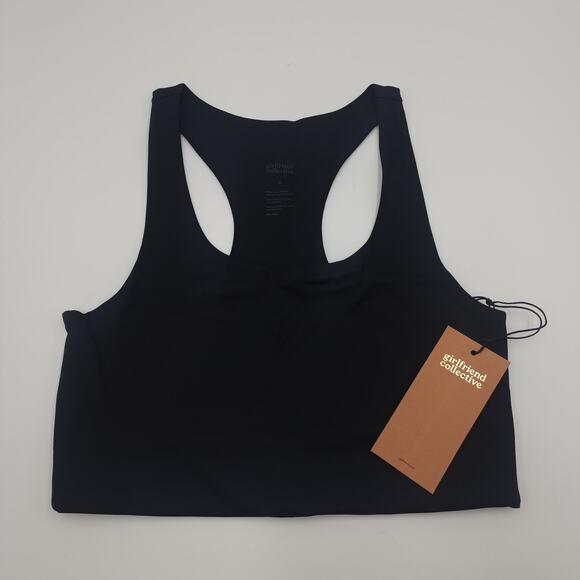 Girlfriend Collective Paloma Racerback Bra in Black Size M - Picture 1 of 6